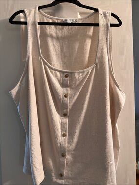 Threads 4 Thought Cream Button-Front Tank